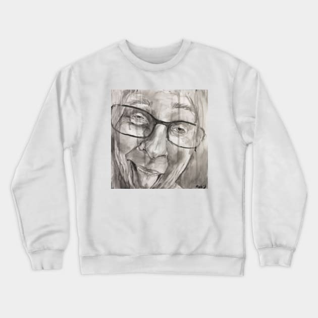 Black and white woman face Crewneck Sweatshirt by FridaJohanssonArt